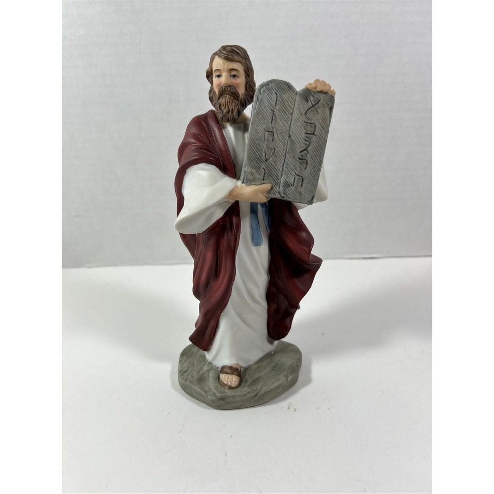 Vintage Homco 1464 Moses & Ten Commandments Bible Figurine Collectible 8" Tall